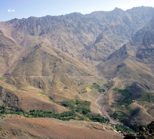Berber Villages Trek 6 Days – view from Tizi n’Tamatert pass towards Imnane Valley